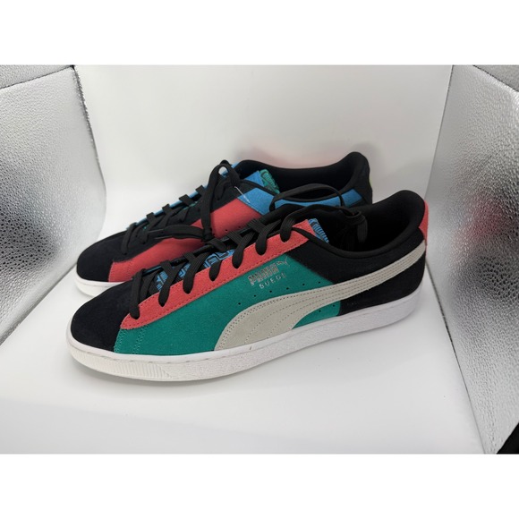 Puma Other - PUMA Suede Classix Fly Mens 13 Black Green Coral Blue Low Top Sneakers NWOB